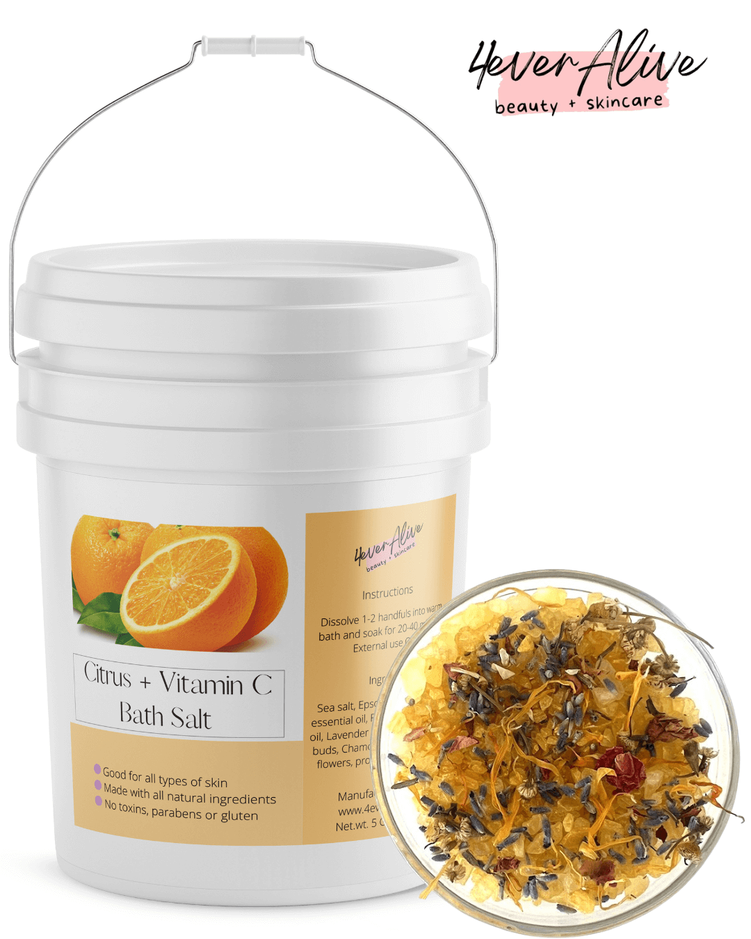 Citrus Bath Salt Bucket