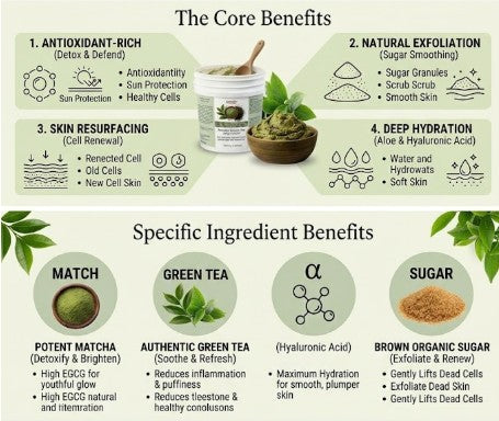 Match-Green Tea Product benefits and ingredients displayed by4everalive Labs