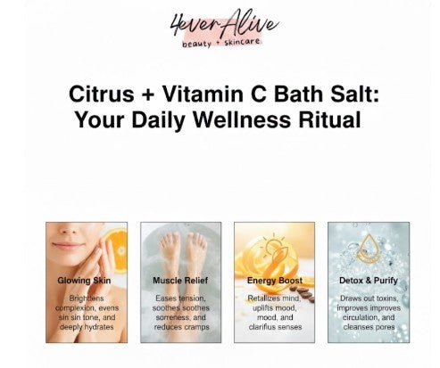 Vitamin C Bath Salt – Energizing Mineral Soak for Glowing Skin - 4EverAlive Labs