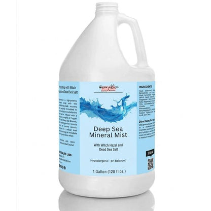 Gallon container of Deep Sea Mineral Mist with a blue label on a white background