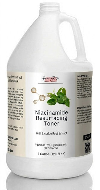 Gallon bottle of Niacinamide Resurfacing Toner with Licorice Root Extract of 4everalive Labs
