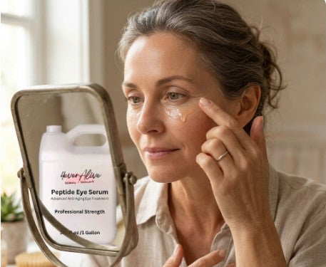 Peptide eye serum applying to customer