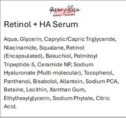 Retinol Serum + HA Formula - 4EverAlive Labs