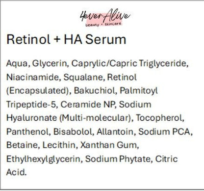 Retinol Serum + HA Formula - 4EverAlive Labs