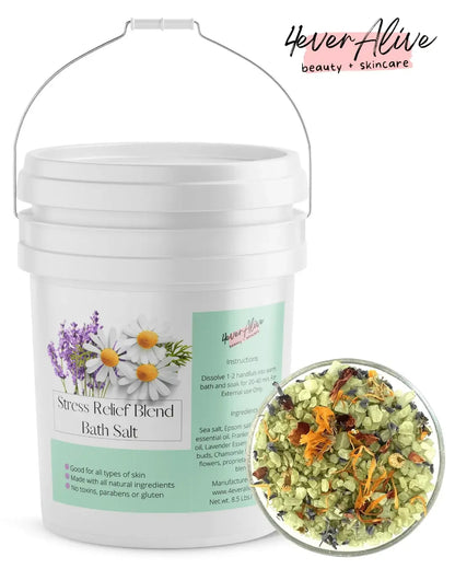 Stress Relief Bath Salt with Lavender and Chamomile Botanicals - 4EverAlive Labs