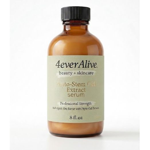 Bottle of 4everAlive Phyto-Stem Cell Extract serum on a white background